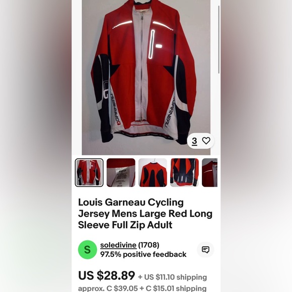 Louis Garneau cycling, running “Massimo” men’s jacket Size XL - Picture 14 of 17